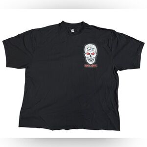 WWE Stone‎ Cold Steve Austin Skull Logo Cropped T-Shirt - Black - 2XB